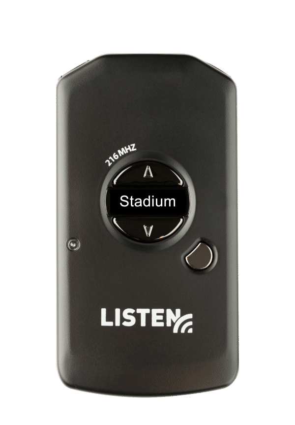 ListenRF 216 MHz receiver with Stadium on screen