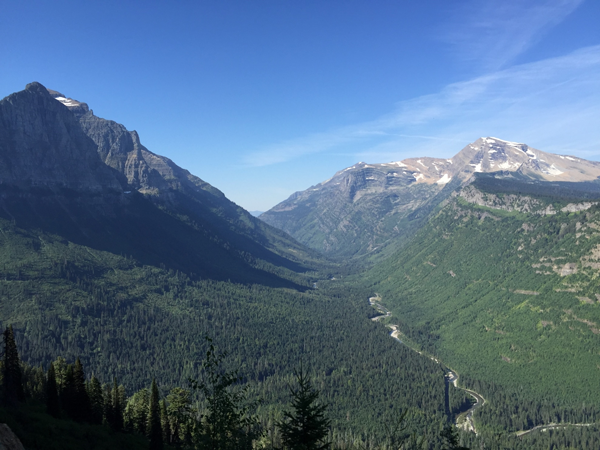 Aerial view of a mountain valley